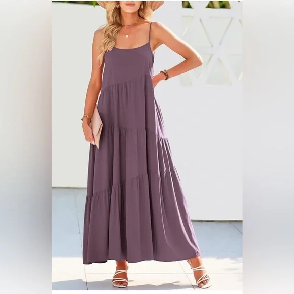 Elegant Purple Sleeveless Dress 🟣🟣 - Picture 7 of 13